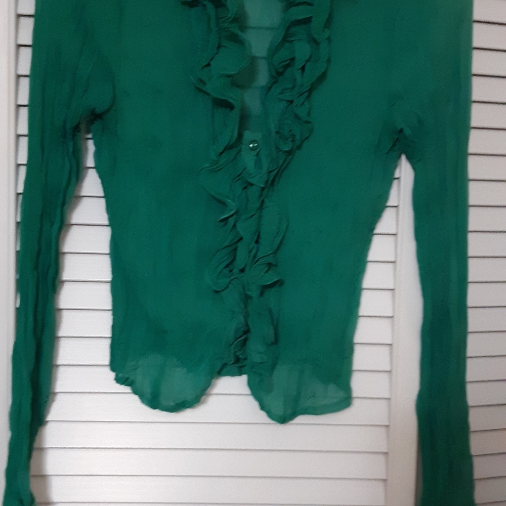 GRASS jeans small crinkle blouse
